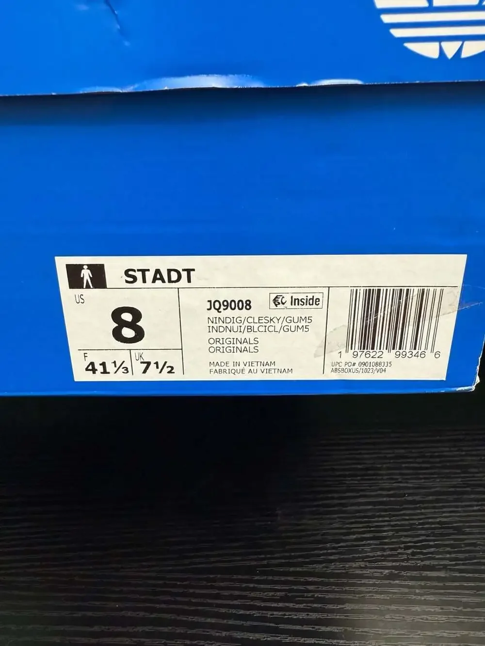 Adidas Originals Stadt Indigo/Sky Blue Men’s Size 8 Brand New